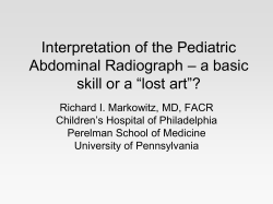 Interpretation Of The Pediatric Abdominal Radiograph