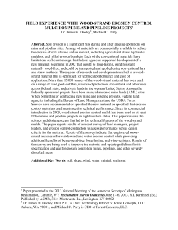 FIELD EXPERIENCE WITH WOOD-STRAND EROSION CONTROL