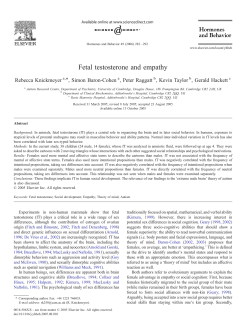 Fetal testosterone and empathy