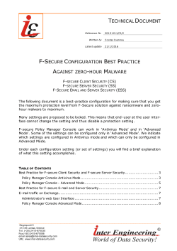 technical document f-secure configuration best