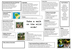 Topic Overview Spring 2 Take a walk on the wild side
