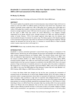 Acrylamide in commercial potato crisps from Spanish market: Trends