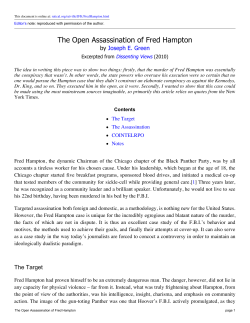 Joe Green: The Open Assassination of Fred Hampton