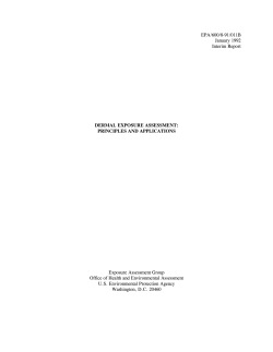 dermal exposure assessment: principles and applications