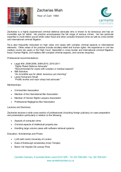 Zacharias Miah - Carmelite Chambers