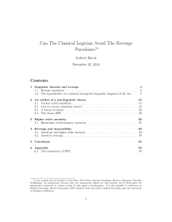 Can The Classical Logician Avoid The Revenge Paradoxes?