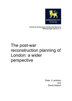 The post-war reconstruction planning of London