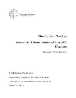 Elections in Turkey November 1 Grand National Assembly