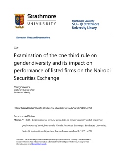 Examination of the one third rule on gender diversity and its impact