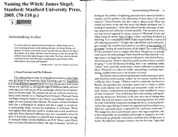 Naming the Witch/ James Siegel - Centre for the Study of Culture
