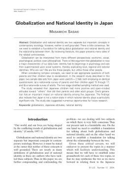 Globalization and National Identity in Japan - C