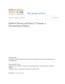 Herbert Hoover and Harry S. Truman: a Documentary History