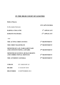 Chalatse R n Mathaba v Chief Justice ai n Ors