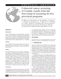 Colorectal cancer screening in Canada: results