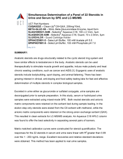 Simultaneous Determination of a Panel of 22 Steroids in Urine and