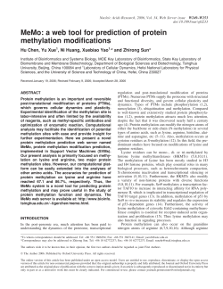 MeMo: a web tool for prediction of protein methylation modifications