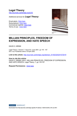 Millian Principles, Freedom of Expression, and Hate Speech