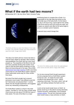 What if the earth had two moons?