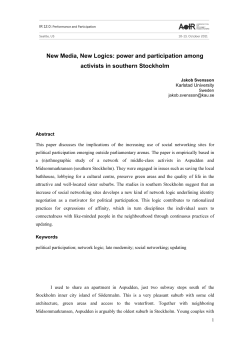 New Media, New Logics - AoIR Selected Papers of Internet Research