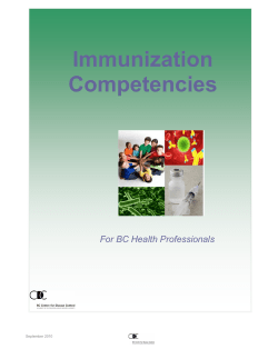 Immunization Competencies for BC Health Professionals