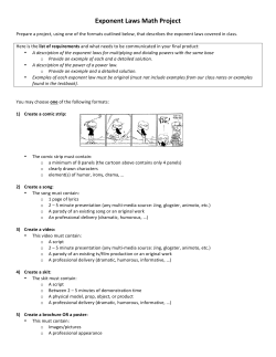 Exponent Laws Math Project