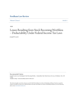 Losses Resulting from Stock Becoming Worthless