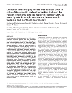 Detection and imaging of the free radical DNA in cells&mdash;Site