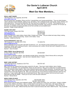 New Members - Our Savior`s Lutheran Church :: Spearfish, SD