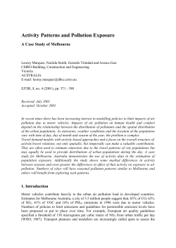 Activity Patterns and Pollution Exposure