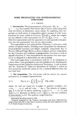 SOME INEQUALITIES FOR HYPERGEOMETRIC FUNCTIONS`