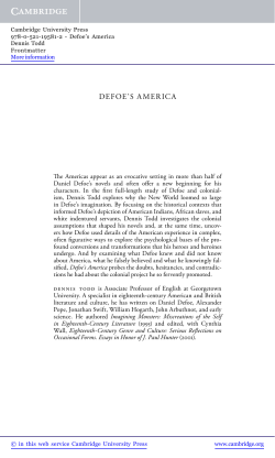 DEFOE`S AMERICA - Assets - Cambridge University Press