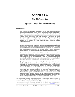 CHAPTER SIX The TRC and the Special Court for Sierra Leone