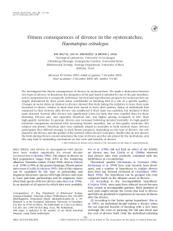 Fitness consequences of divorce in the oystercatcher, Haematopus