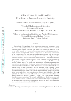 Initial stresses in elastic solids: Constitutive laws and acoustoelasticity