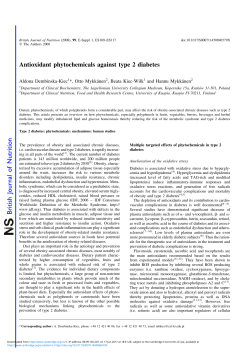 Antioxidant phytochemicals against type 2 diabetes