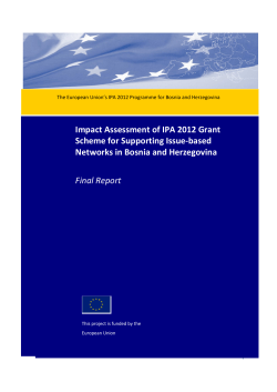 Impact Assessment of IPA 2012 Grant Scheme for Supporting Issue