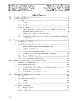 NC DMA: 3K-1, Community Alternatives Program for Children (CAP