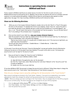 Instructions to operating forms created in MSWord and Excel