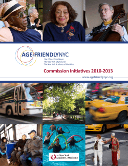 Update on Age-friendly NYC Commission Initiatives, 2010-2013