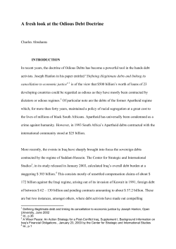 A fresh look at the Odious Debt Doctrine