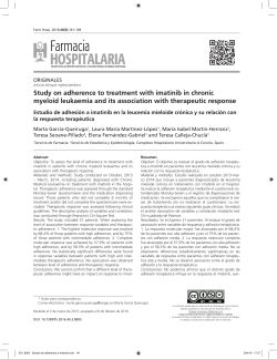 Estudio de adhesi&oacute;n a imatinib en la leucemia mieloide cr&oacute;nica y su