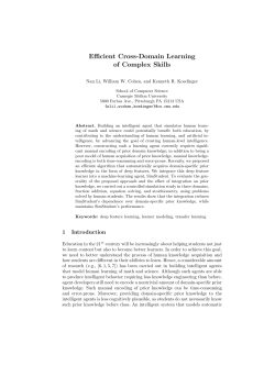Efficient Cross-Domain Learning of Complex Skills