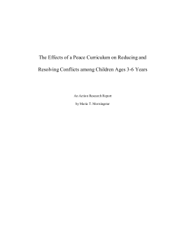 The Effects of a Peace Curriculum on Reducing and Resolving