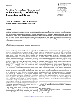 Positive Psychology Course and Its Relationship to Well-Being