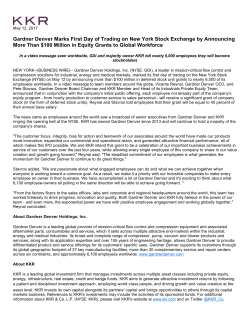 Gardner Denver Marks First Day of Trading on New York Stock