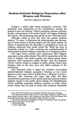 Student-Initiated Religious Expression after Mergens and Weisman