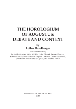 the horologium of augustus: debate and context