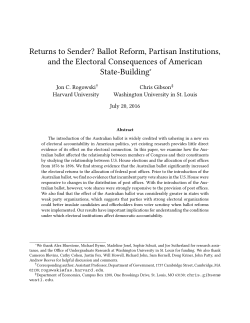 Returns to Sender? Ballot Reform, Partisan Institutions, and the