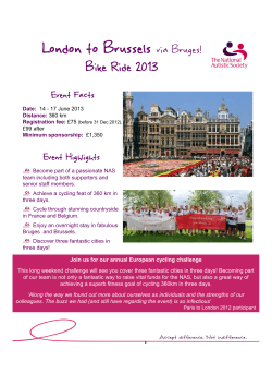 London to Brussels via Bruges! - The National Autistic Society