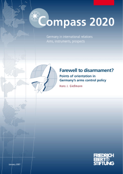 Farewall to disarmament? : Points of orientation in Germany`s arms